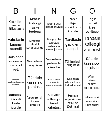 Poe ohutusbingo II Bingo Card