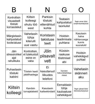 Lao ohutusbingo I Bingo Card