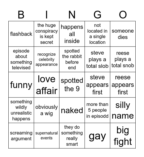Bingo No. 9 Bingo Card