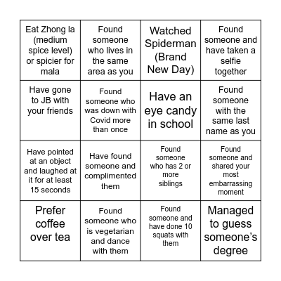Cross the below out if you... Bingo Card