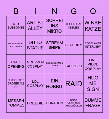 GUPPA X ZEUS Bingo Card