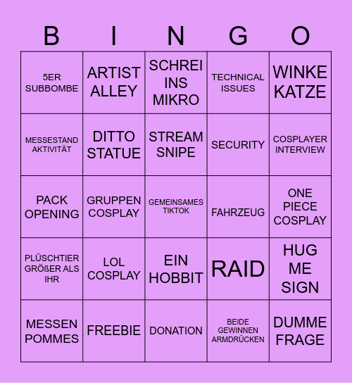 GUPPA X ZEUS Bingo Card