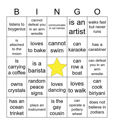 find someone who Bingo Card