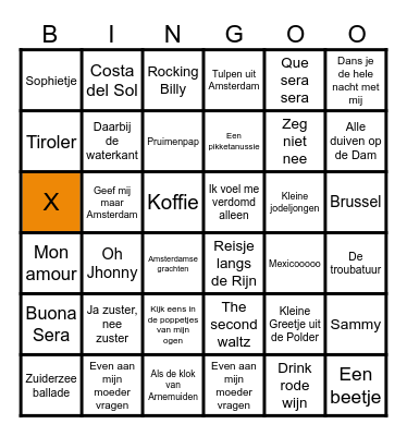 Muziekbingo de Kwelder Bingo Card