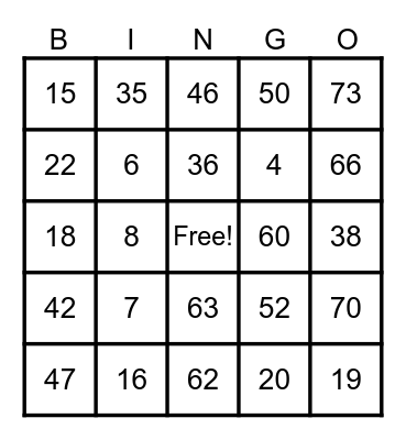 HORIZON BINGO! Bingo Card