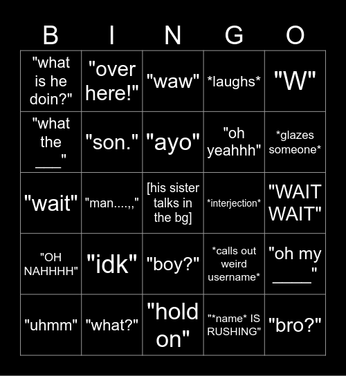 WHAT WILL ANTONIO SAY BINGO Card