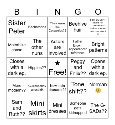 Father Brown S14 Bingo Card
