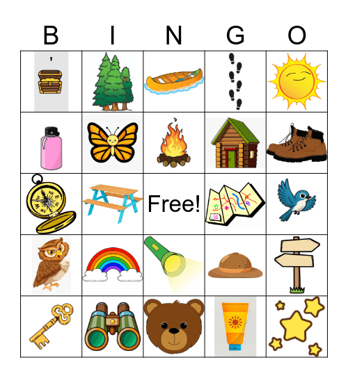 Camping Bingo Card