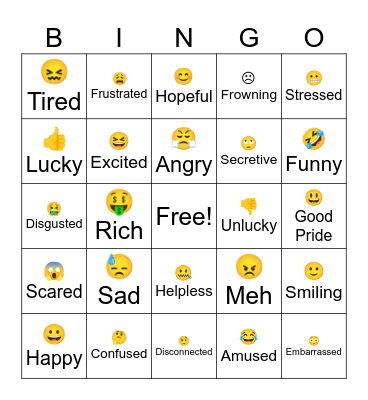 Emotions Bingo Card