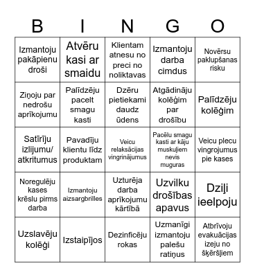 Veikals 1 Bingo Card