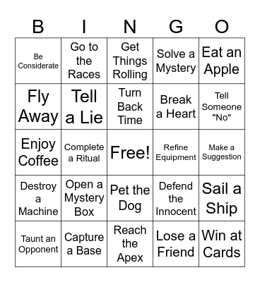 Abe's Video Game Bingo Card