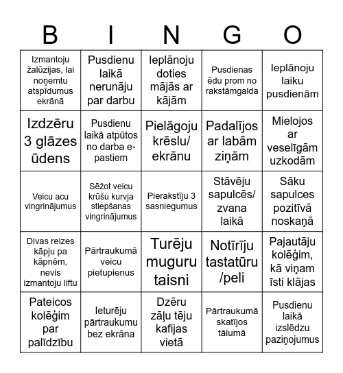 Birojs 1 Bingo Card