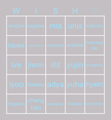 /Kuyabot Staff Bingo Card
