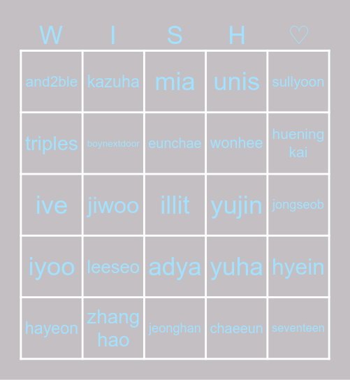 /Kuyabot Staff Bingo Card