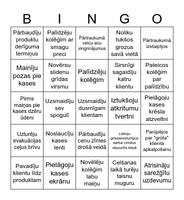 Veikals 2 Bingo Card