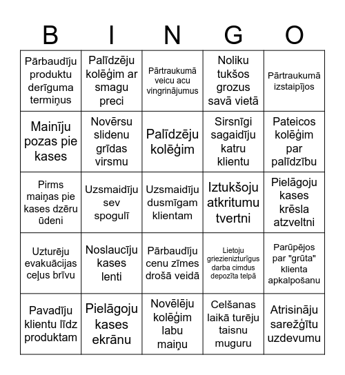 Veikals 2 Bingo Card