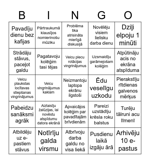 Birojs 2 Bingo Card