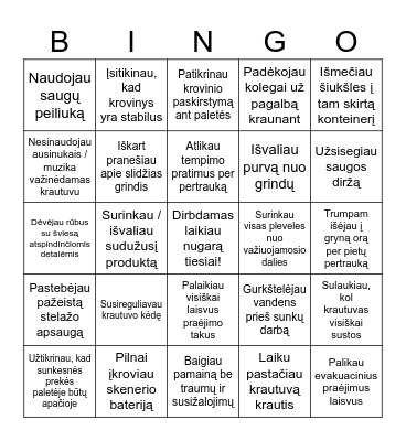 Sandėlio Bingo II Bingo Card