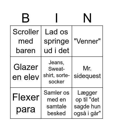 Jan the man bingo Card