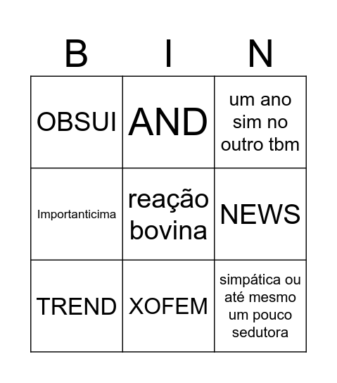 marlon Bingo Card