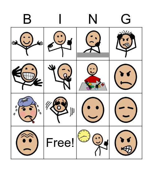 Zones of Regulation Bingo Card