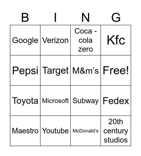 Full best animation logos Bingo Card