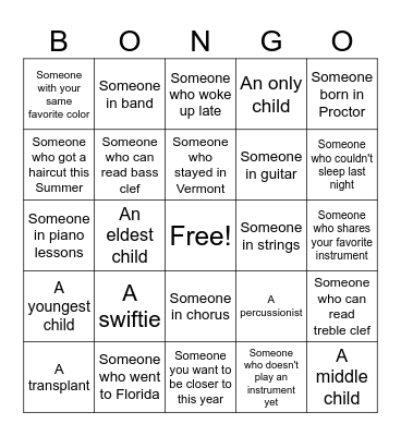 Welcome back BONGO! Bingo Card