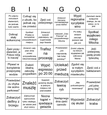 Sycylia Bingo Card
