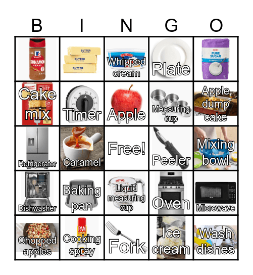 Apple Dump Cake Bingo Card
