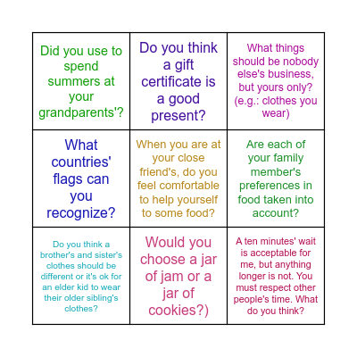 Possessive and compound nouns Bingo Card