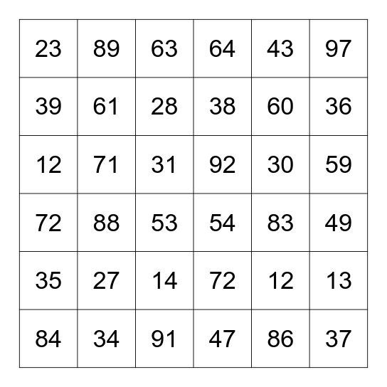 Bingo Card