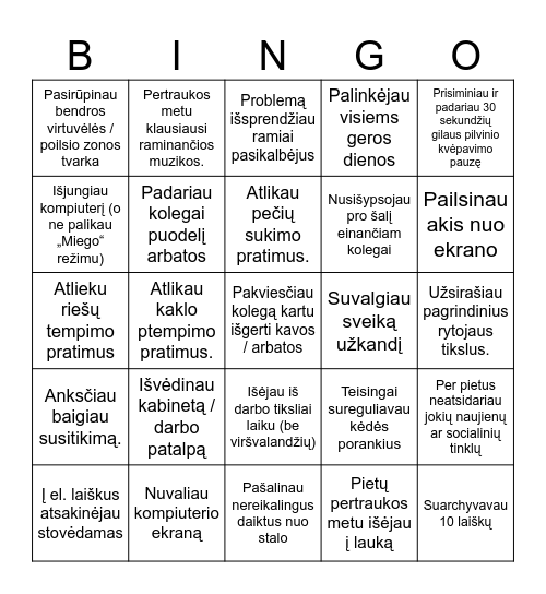 Ofiso Bingo - II Bingo Card