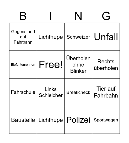 Auto bingo Card