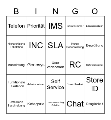 Woche 3 Bingo Card Bingo Card