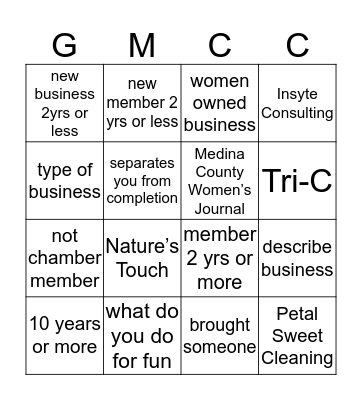 GMCC EmpowHER  Bingo Card