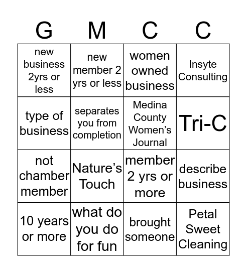 GMCC EmpowHER  Bingo Card