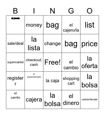 EL SUPERMERCADO Bingo Card