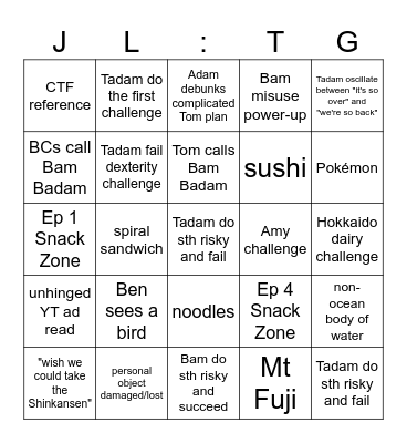 JLTG S19 Japanorama Bingo Card