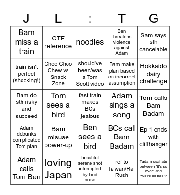 JLTG S19 Japanorama Bingo Card