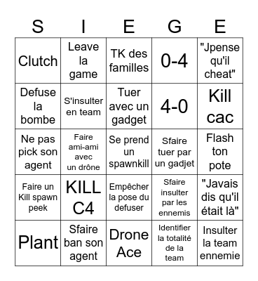 Bingo R6 Bingo Card
