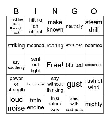 Grade 3 Unit 2 Bingo Card