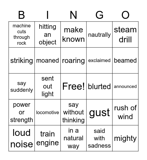 Grade 3 Unit 2 Bingo Card