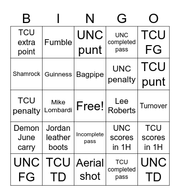 Belichick Bingo Card