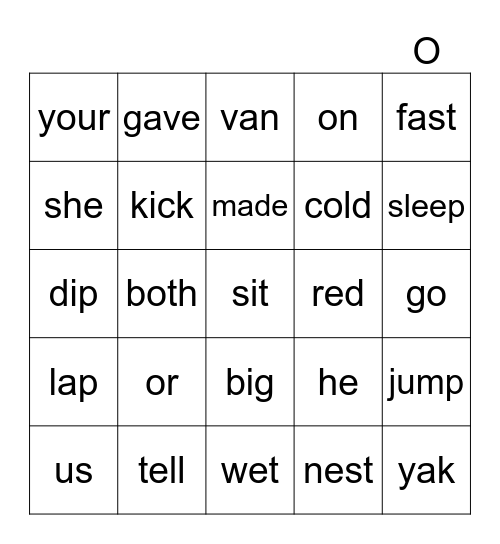 Bingo Card