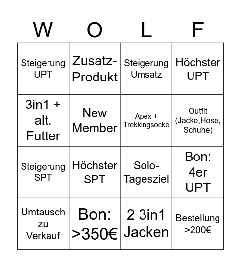 Jacky Bingo Card