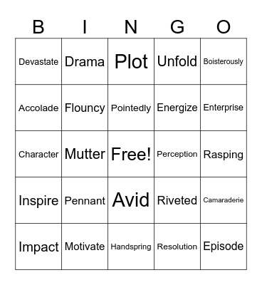 Trying Out for the Squad Bingo Card