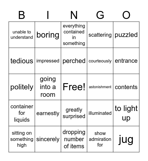 Grade 4 Unit 2 Bingo Card
