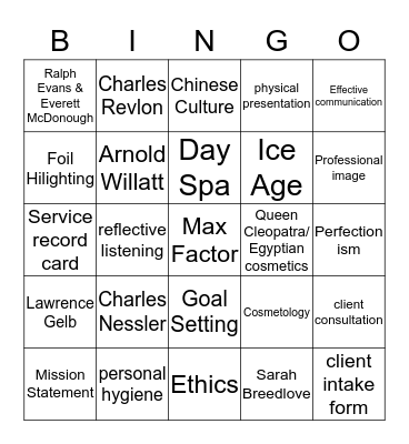 Chapter 1-4 Vocabulary Bingo Card