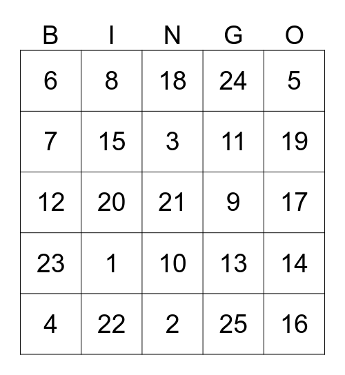 espan eeppinen bingo Card