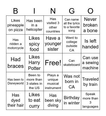 VIP's Annual Scavenger Hunt 2026 Bingo Card